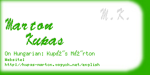 marton kupas business card